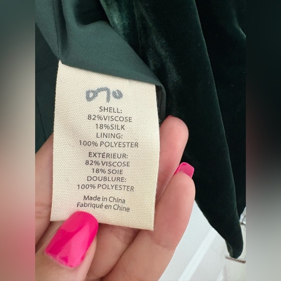 L’Agence Forest Green Brook Velvet Crop Blazer – Size 8 - Picture 10 of 16